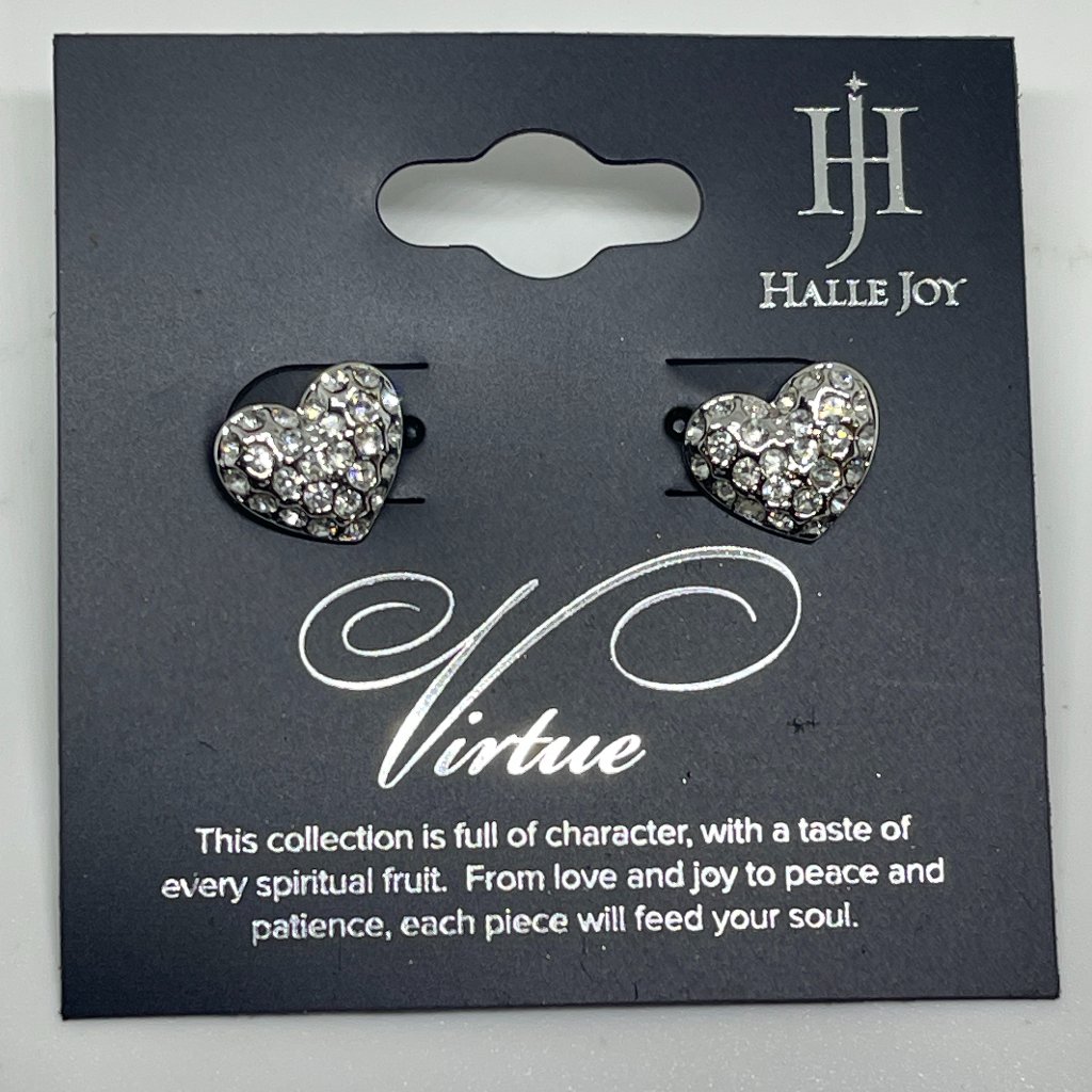 Halle Joy White Crystal Stud Earrings